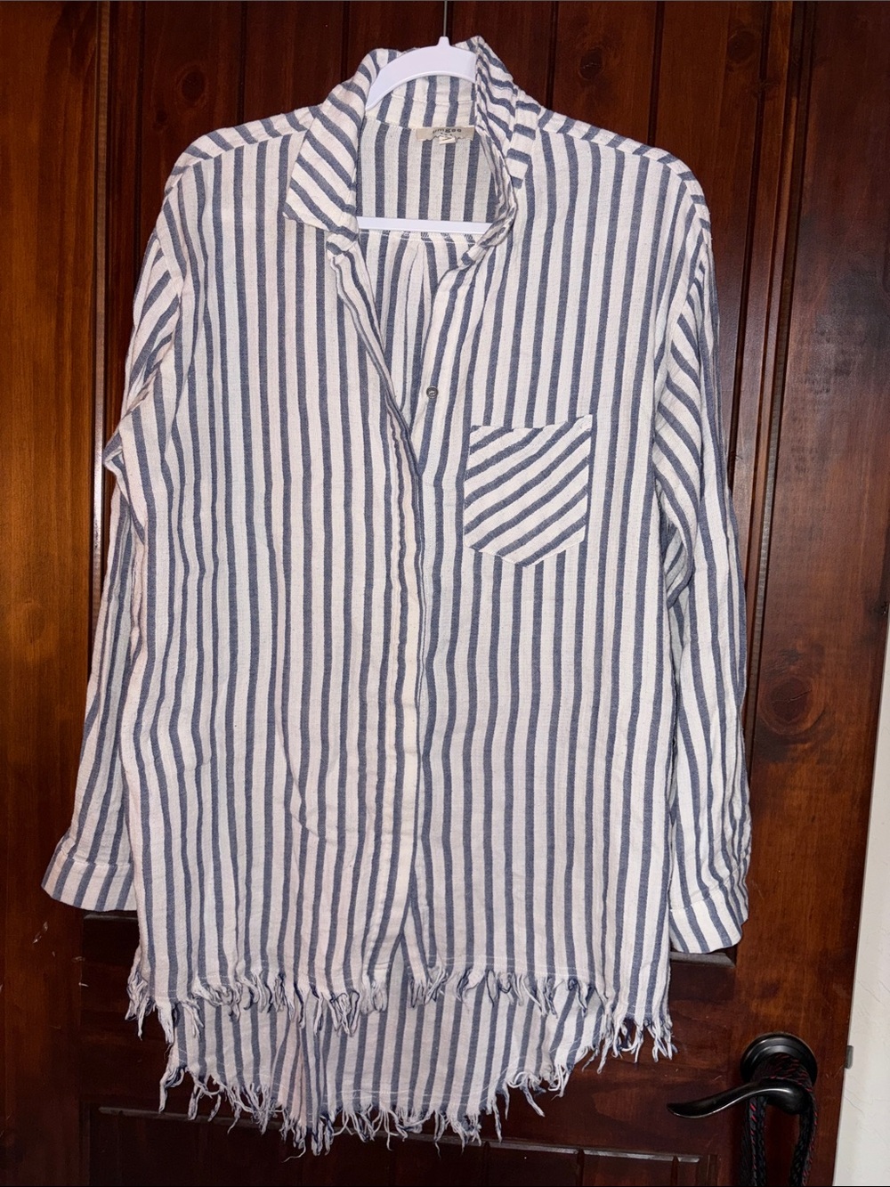 Umgee Blue & White Striped Button-Up Shirt